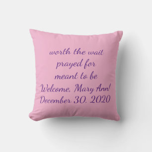 Welcome baby throw pillow