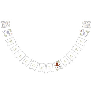 Welcome Baby Under the Sea Baby Shower Earth Tones Bunting Flags
