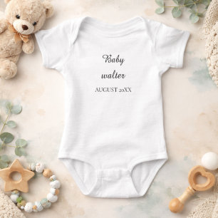 Welcome Baby Walter Personalized Baby Announcement Bodysuit