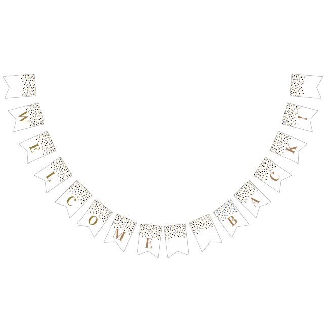 Welcome Back Banner Black Gold Confetti (All)