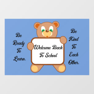 Welcome Back Bear Window Cling