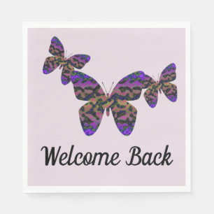 Welcome Back Bright Butterflies Business Employee Napkin