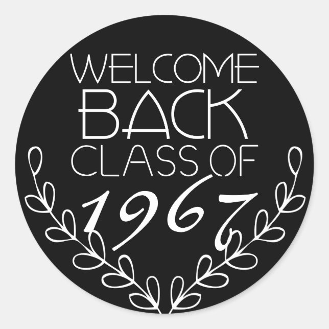 Welcome Back Class Of Classic Round Sticker (Front)