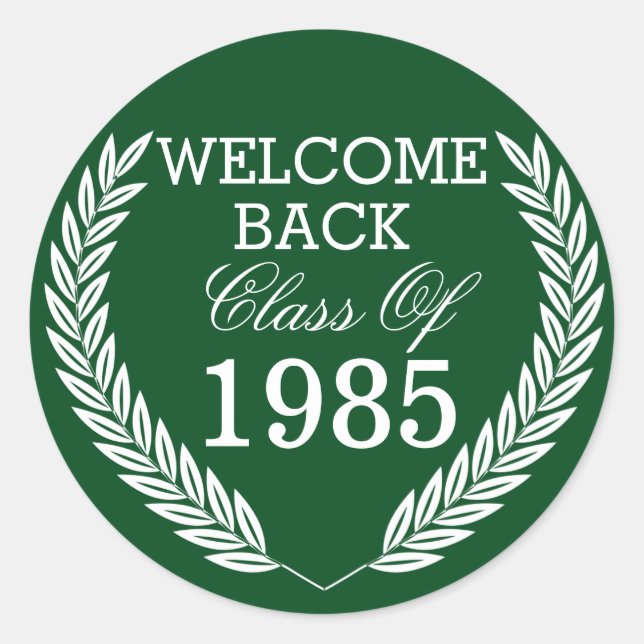 Welcome Back Class Of Classic Round Sticker (Front)