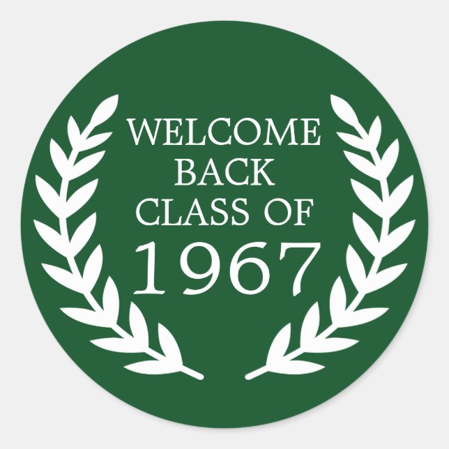 Welcome Back Class Of Classic Round Sticker (Front)