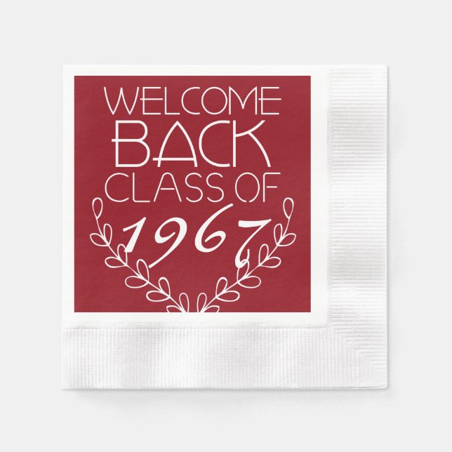 Welcome Back Class Of Napkin (Front)