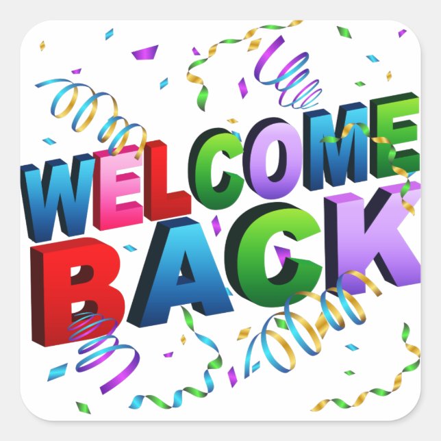 Welcome Back Confetti Stickers (Front)