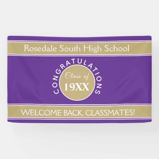 Welcome back!! CUSTOM class reunion banner (Horizontal)