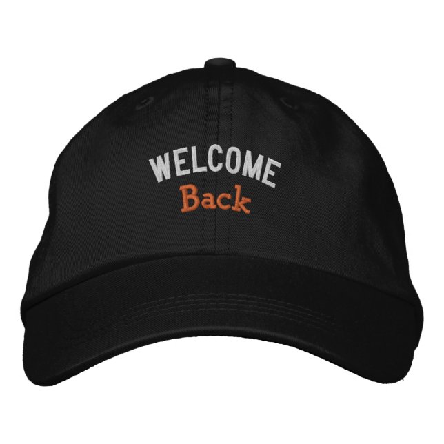 Welcome Back Elegant Black Pleasure Hats-Caps Embroidered Hat (Front)