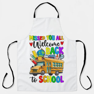 Welcome Back First Day Of School Bus Driver Apron