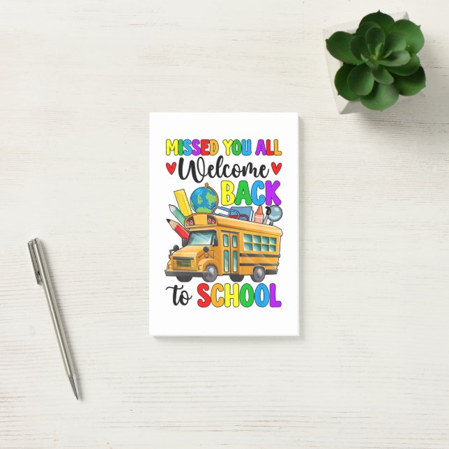 Welcome Back First Day Of School Bus Driver Post-it Notes (Office)