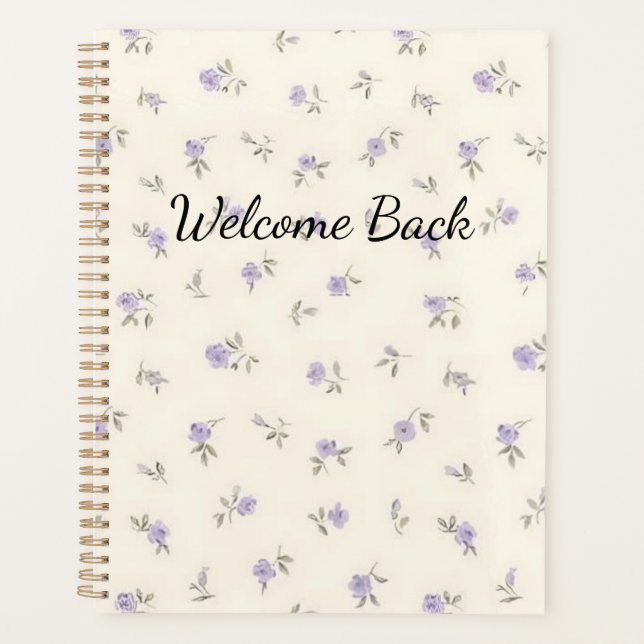 Welcome Back Floral Notebook for Student Planner (Front)