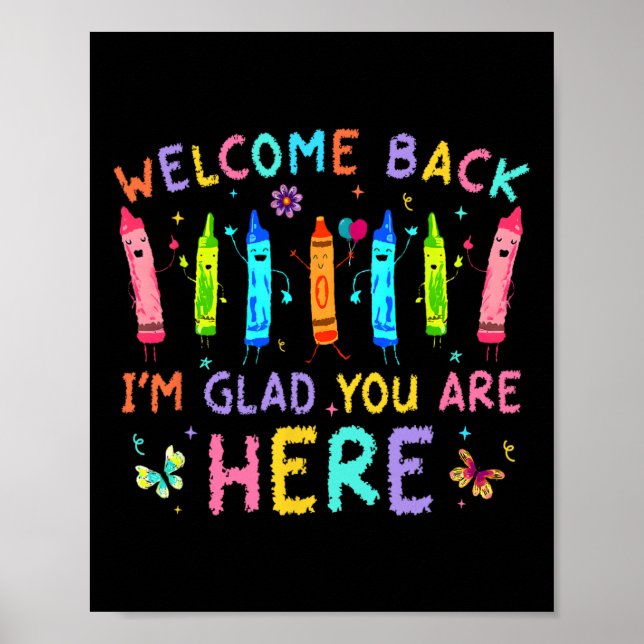 Welcome Back I'm Glad You're Here Back To School T Poster (Front)