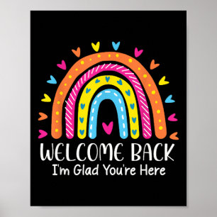 Welcome Back I'm Glad You're Here First Day Of Sch Poster