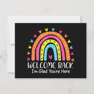 Welcome Back I'm Glad You're Here First Day Of Sch Thank You Card