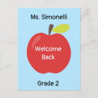 Welcome Back School Teacher Red Apple
