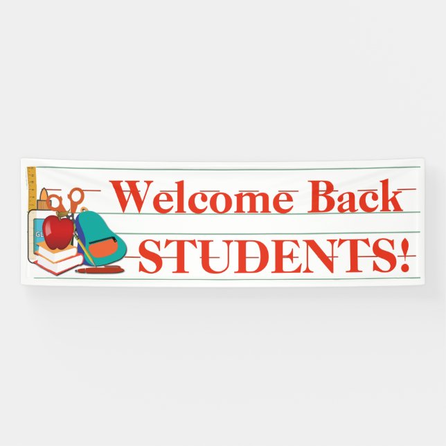 Welcome Back Students customizable school banner (Horizontal)
