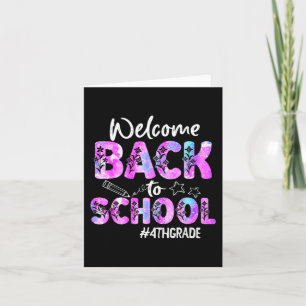 Welcome Back To School 4th Grade Back To School Card