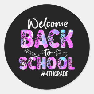 Welcome Back To School 4th Grade Back To School Classic Round Sticker