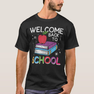 Welcome Back To School Books Chalkboard Teacher T-Shirt
