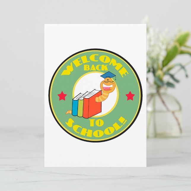Welcome Back To School Bookworm Invitation (Creator Uploaded)
