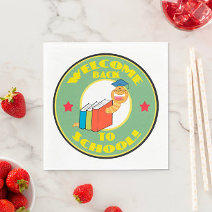 Welcome Back To School Bookworm Napkin