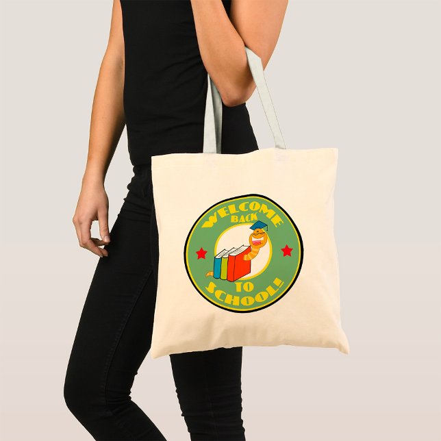 Welcome Back To School Bookworm Tote Bag (Creator Uploaded)