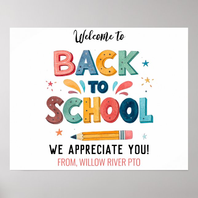 Welcome Back to School  – Bright & Fun Classroom Poster (Front)