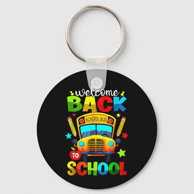 Welcome Back to School Bus 1st Day of School Keychain (Front)