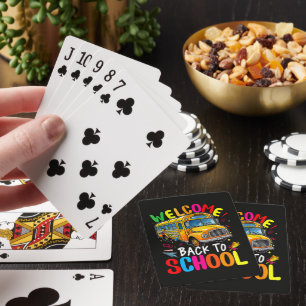 Welcome Back to School Bus 1st Day of School Playing Cards