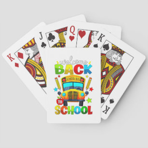Welcome Back to School Bus 1st Day of School Teach Playing Cards