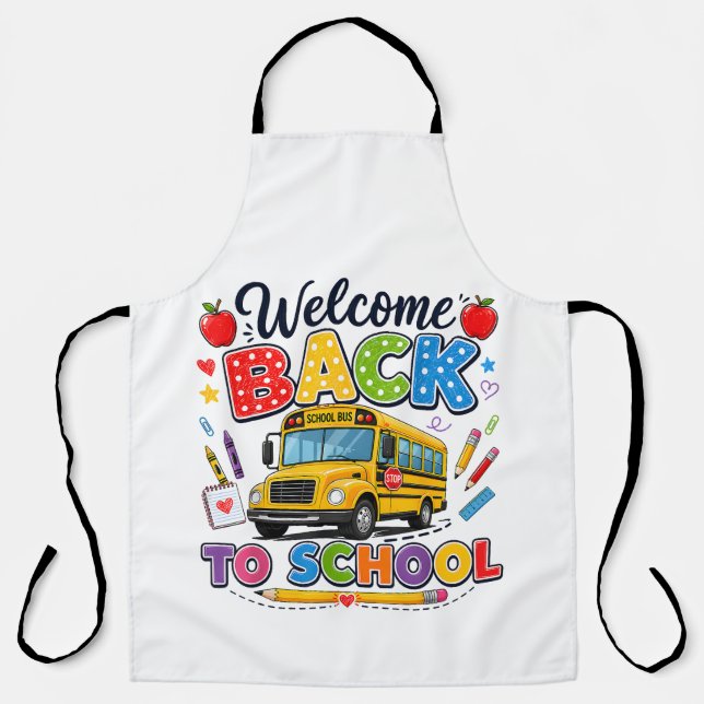 Welcome Back to School Bus Driver First Day Apron (Front)