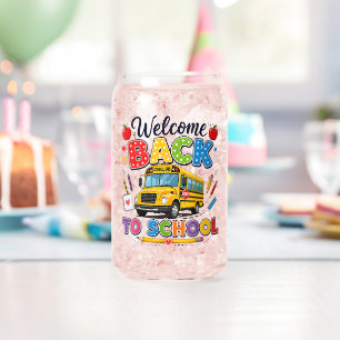 Welcome Back to School Bus Driver First Day Can Glass