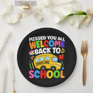 Welcome Back to School Bus Driver First Day Paper Plate