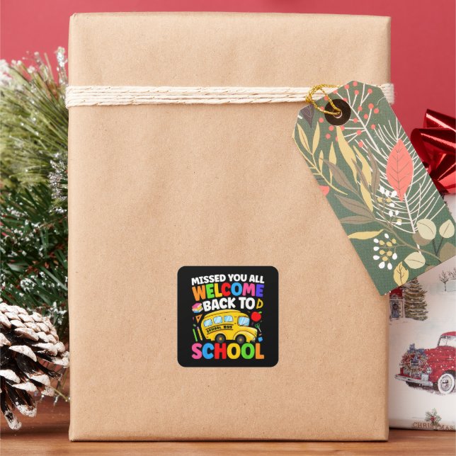 Welcome Back to School Bus Driver First Day Square Sticker (Holiday)