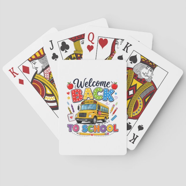 Welcome Back to School Bus Driver Tees First Day o Playing Cards (Back)