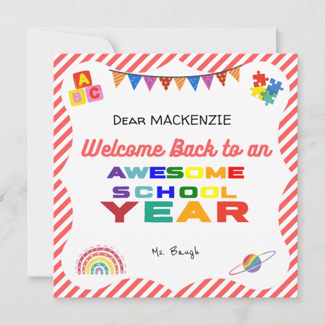 Welcome Back to School Card (Front)
