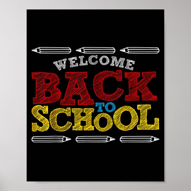 Welcome Back to School Chalk Board Funny Back to Poster (Front)