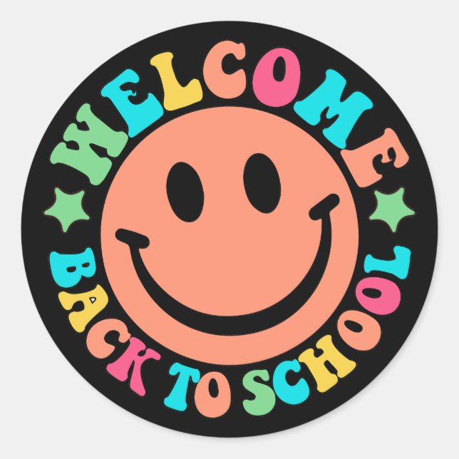 Welcome Back to School Classic Round Sticker (Front)