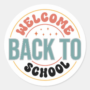 WELCOME BACK TO SCHOOL CLASSIC ROUND STICKER