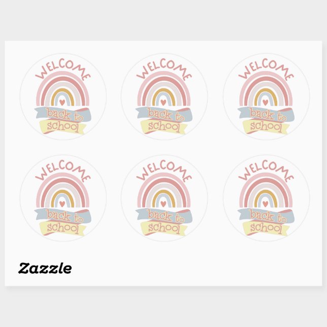 Welcome back to school  classic round sticker (Sheet)