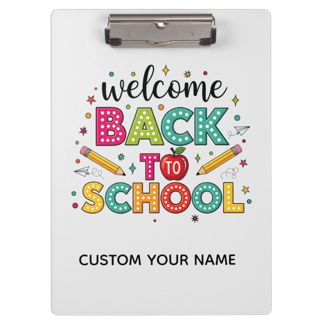 Welcome Back to School  Clipboard (Front)