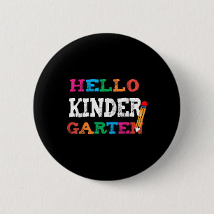 Welcome Back To School Cute Hello Kindergarten 2 Inch Round Button