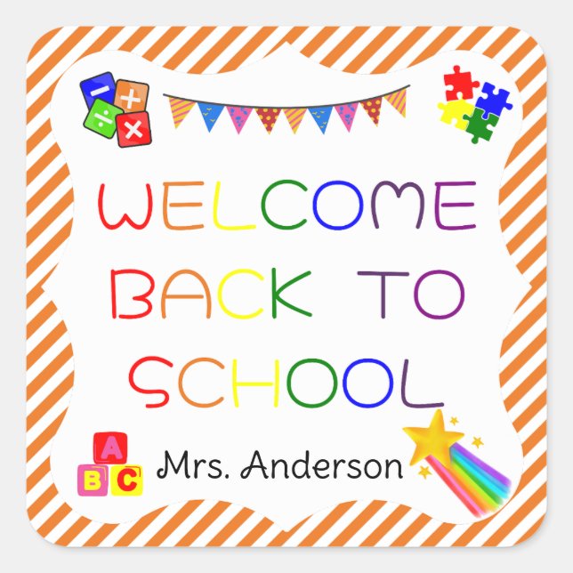 Welcome Back to School First Day at School Sticker (Front)