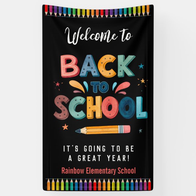 Welcome back to school  , First day of school Banner (Vertical)
