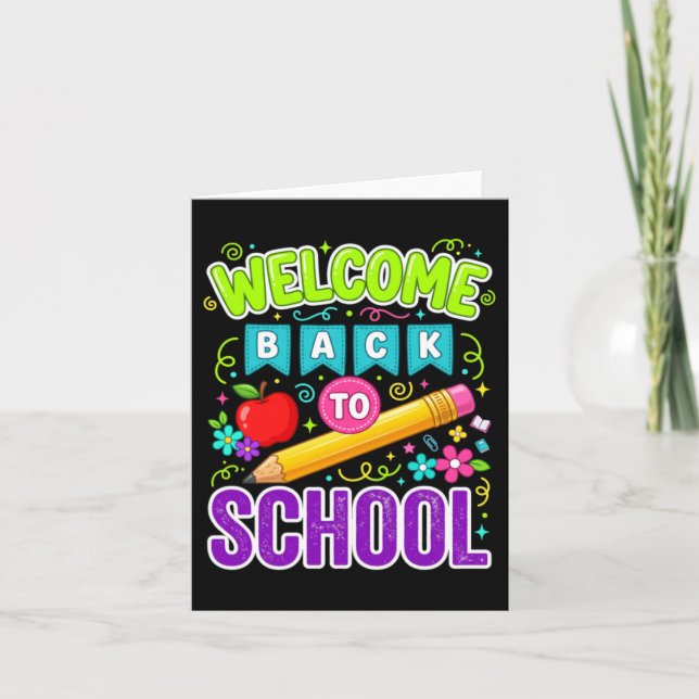 Welcome Back To School First Day Of School Card (Front)