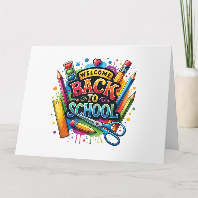 Welcome Back To School First Day of School Teacher Card (Front)