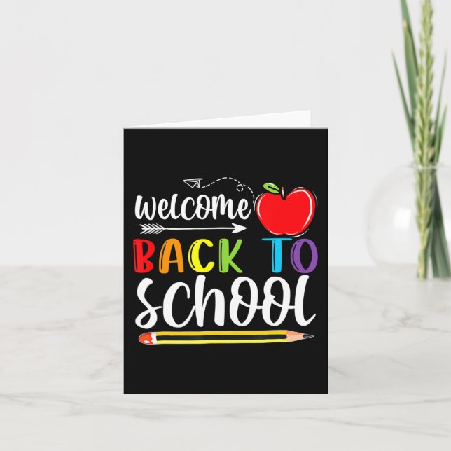 Welcome Back To School First Day Of School Teacher Card (Front)