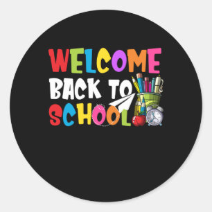 Welcome Back To School First Day of School Teacher Classic Round Sticker