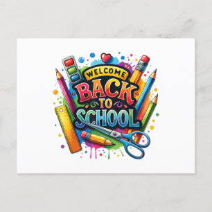 Welcome Back To School First Day of School Teacher Holiday Postcard